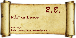 Róka Bence névjegykártya
